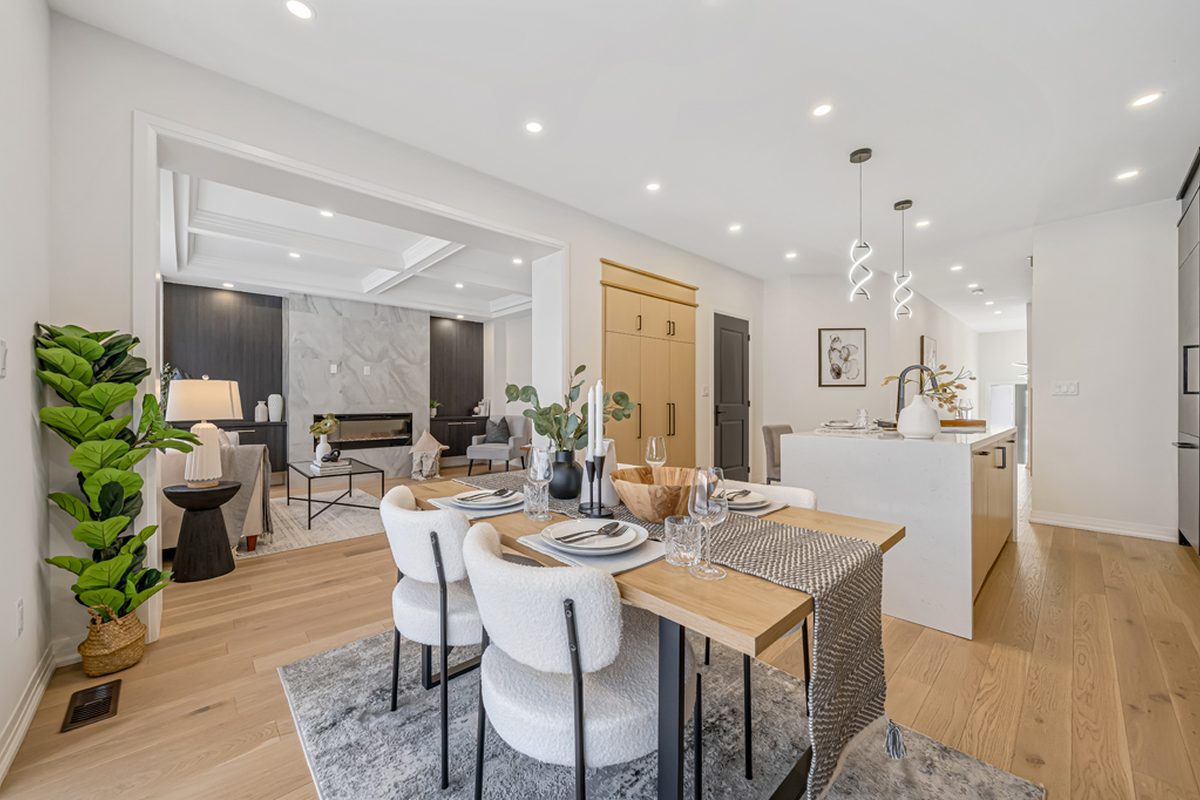 Open-concept main floor after professional staging